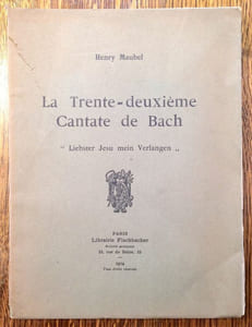 La Trente-deuxième cantate de Bach. "" Liebster Jesu mein Verlangen "".