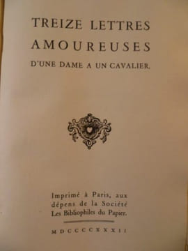 Treize lettres amoureuses d'une dame à un cavalier.. BOURSAULT Edme