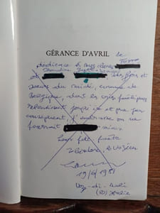 Gérance d'avril. Précédé d'une Logoanalyse d'Alain Boer.