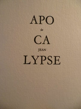 APOCALYPSE DE JEANL'Agneau brise les sept sceaux.. Alain de la BOURDONNAYE JEAN DE PATMOS