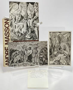 André Masson. Catalogue d'exposition au casino de Knokke avec envoi a.s. et 3 photographies d'oeuvres.