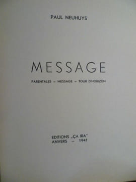 Message. Parentales. Message. Tour d'horizon. . NEUHUYS Paul.