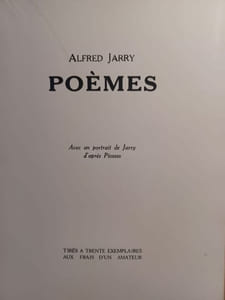 Poèmes. Avec un portrait de Jarry d'après Picasso. 