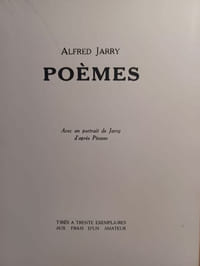 Poèmes. Avec un portrait de Jarry d'après Picasso. 
