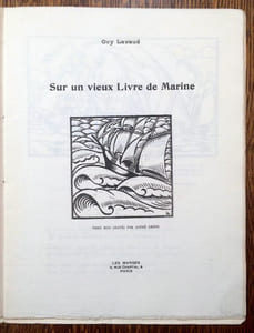 Sur un vieux Livre de Marine. Trois bois gravés par André Lhote.