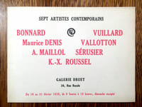 Sept artistes contemporains. Bonnard - Vuillard - Maurice Denis - Vallotton - A. Maillol - Sérusier - K.-X. Roussel.