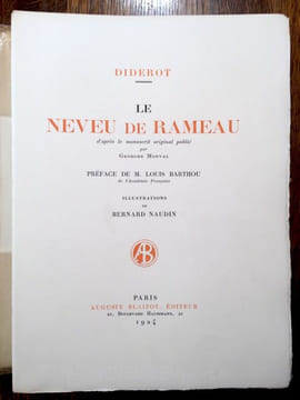 Le Neveu de Rameau, d'après le manuscrit original publié par Georges Monval. Préface de M. Louis Barthou de l'Académie Française. Illustrations de ...