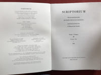 Scriptorium: Revue internationale des études relatives aux manuscrits / International Review of Manuscript Studies, publiée par le Centre d'Etude des Manuscrits (Bruxelles).1946-2007. 119 volumes. 