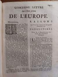Lettres sur l'état présent de l'Europe, avec les plans de ses forteresses, les portraits des Princes qui possèdent les États qui la composent. Et Autres figures nécessaires à ce Sujet. Seconde Édition.