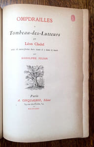 Ompdrailles le Tombeau-des-Lutteurs. Avec 16 eaux-fortes hors texte & 7 dans le texte par Rodolphe Julian.
