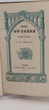 Chant du Sacre ou la Veille des Armes. Suivi de : Notes pour servir au Chant du Sacre. . LAMARTINE Alphonse de.