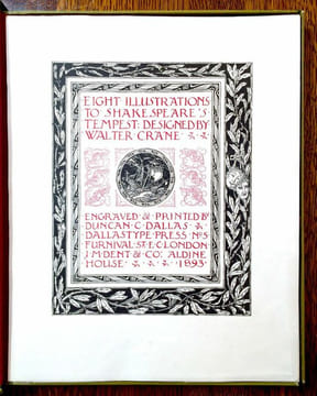 Eight Illustrations to Shakespeare's Tempest Designed by Walter Crane. Engraved and Printed by Duncan C. Dallas.. CRANE.