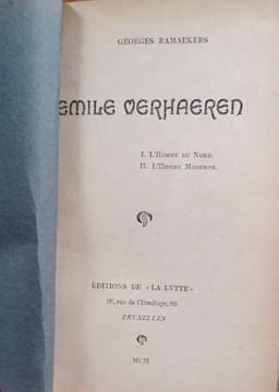 Réunion de 5 ouvrages sur Emile Verhaeren. . VERHAEREN Émile.