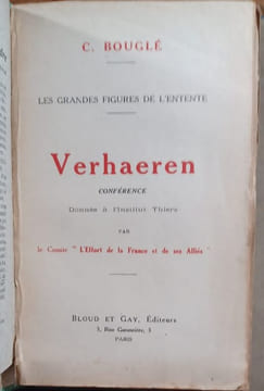 Réunion de 5 ouvrages sur Emile Verhaeren. . VERHAEREN Émile.
