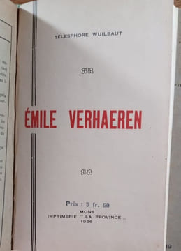 Réunion de 5 ouvrages sur Emile Verhaeren. . VERHAEREN Émile.