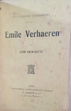 Réunion de 5 ouvrages sur Emile Verhaeren. . VERHAEREN Émile. 