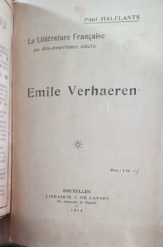 Réunion de 5 ouvrages sur Emile Verhaeren. . VERHAEREN Émile. 
