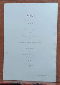 Gravure. Menu pour la Société des Amis des Livres. 1922.