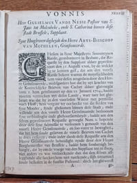 Vonnis.Heer Gulielmus Vande Nesse Pastoor van S. Jans tot Molenbeke, ende S. Catharina binnen desestadt Brussele, suppliant.Syne Hooghweerdigheydt den Heere Arts-Bisschop Van Mechelen, Geinsinueerde.