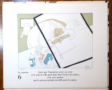 Soignez la gloire de Votre firme et l'excellence de vos marchandises, car, si vous les jugez bonnes, votre intérêt devient l'intérêt général. Cette plaquette, éditée par Draeger frères, pour glorifier les industries des Arts Graphiques, a été écrite par Jean Cocteau et illustrée par Charles Martin.