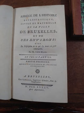 Abrégé de l'histoire ecclésiastique, civile et naturelle de la ville de Bruxelles, et de ses environs; avec la description de ce qui s'y trouve de ...