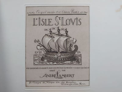 Ce qui reste du vieux Paris. L'Isle Saint-Louis. Une douzaine de croquis avec une préface illustrée, le tout dessiné et gravé par André Lambert.