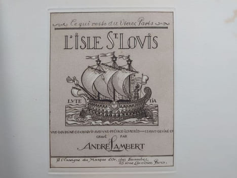 Ce qui reste du vieux Paris. L'Isle Saint-Louis. Une douzaine de croquis avec une préface illustrée, le tout dessiné et gravé par André Lambert. . ...