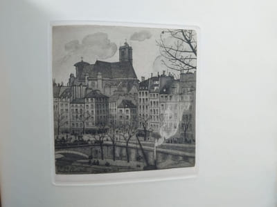 Ce qui reste du vieux Paris. L'Isle Saint-Louis. Une douzaine de croquis avec une préface illustrée, le tout dessiné et gravé par André Lambert.