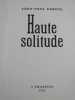Haute Solitude. . FARGUE Léon-Paul. 