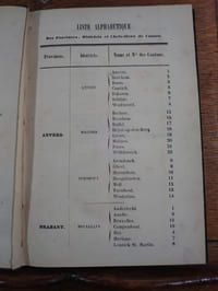 Liste générale et alphabétique des villes et communes de la Belgique.