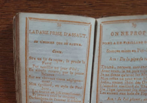 L'almanach des quatre couleurs, ou les loisirs de M. Fagotin. Étrennes lyriques et comiques sur les plus jolis airs. Ornées de figures en ...