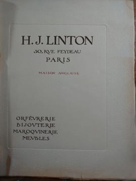 H.J. Linton. Maison anglaise. Orfèvrerie. Bijouterie. Maroquinerie. Meubles. . undefined