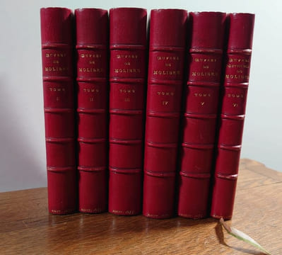 Les uvres de Monsieur Molière (1675, 5 volumes). Les uvres posthumes de Monsieur de Molière (1684, 1 volume). Amsterdam, Jacques le jeune, Daniel ...