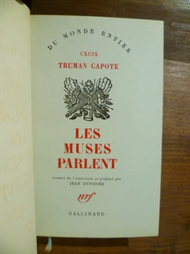Les Muses parlent. Traduit de l'américain et préfacé par J. Dutourd.. CAPOTE Truman.