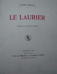 Le Laurier. Eaux-fortes de Constant Dratz.
