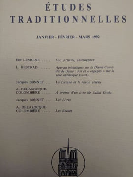 ÉTUDES TRADITIONNELLES. Année 1992 complète. 4 volumes.  Numéros 515, 516, 517, 518. . undefined