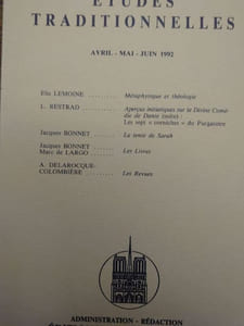 ÉTUDES TRADITIONNELLES. Année 1992 complète. 4 volumes.  Numéros 515, 516, 517, 518. 