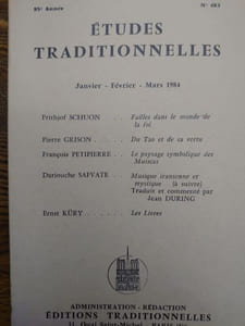 ÉTUDES TRADITIONNELLES. Année 1984 complète. 4 volumes.  Numéros 483, 484, 485, 486. 