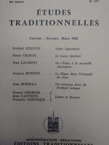 ÉTUDES TRADITIONNELLES. Année 1982 complète. 4 volumes.  Numéros 475, 476, 477, 478. 