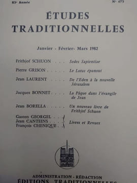 ÉTUDES TRADITIONNELLES. Année 1982 complète. 4 volumes. Numéros 475, 476, 477, 478. . undefined