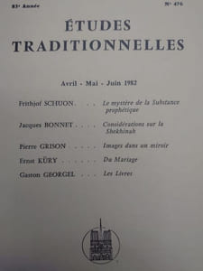 ÉTUDES TRADITIONNELLES. Année 1982 complète. 4 volumes.  Numéros 475, 476, 477, 478. 