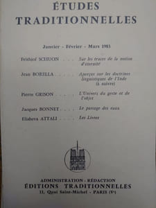ÉTUDES TRADITIONNELLES. Année 1983 complète. 4 volumes.  Numéros 479, 480, 481, 482. 