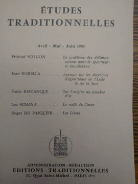 ÉTUDES TRADITIONNELLES. Année 1983 complète. 4 volumes. Numéros 479, 480, 481, 482. . undefined