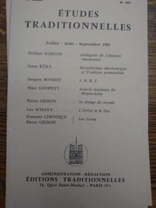 ÉTUDES TRADITIONNELLES. Année 1983 complète. 4 volumes.  Numéros 479, 480, 481, 482. 