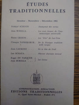 ÉTUDES TRADITIONNELLES. Année 1983 complète. 4 volumes. Numéros 479, 480, 481, 482. . undefined