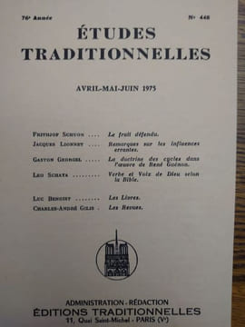 ÉTUDES TRADITIONNELLES. Année 1975 complète. 4 volumes.  Numéros 447, 448, 449, 450. . undefined