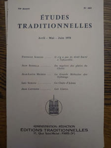 ÉTUDES TRADITIONNELLES. Année 1978 complète. 4 volumes.  Numéros 462, 463, 464, 465. 