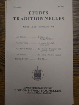 ÉTUDES TRADITIONNELLES. Année 1978 complète. 4 volumes. Numéros 462, 463, 464, 465. . undefined