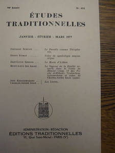 ÉTUDES TRADITIONNELLES. Année 1977 complète. 3 volumes.  Numéros 455, 456-457, 458. 