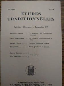 ÉTUDES TRADITIONNELLES. Année 1977 complète. 3 volumes.  Numéros 455, 456-457, 458. 